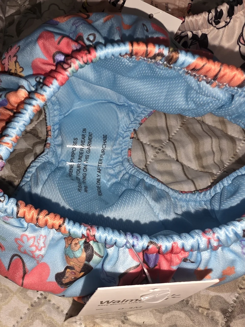 Disney Light Blue Floral Swim Footie with Pink & Orange Accents $20 For Both